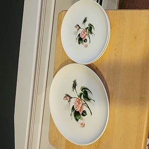 Vintage Universal Ballerina China "Moss Rose" Plate USA Union Made Oven Proof